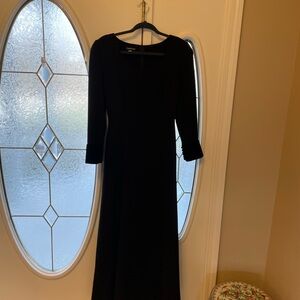 Louis Feraud Black Long Sleeve Midi Dress